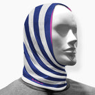 Blue white and pink neck gaiter by Zaini