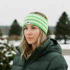 Zaini Ness green and white crochet headband